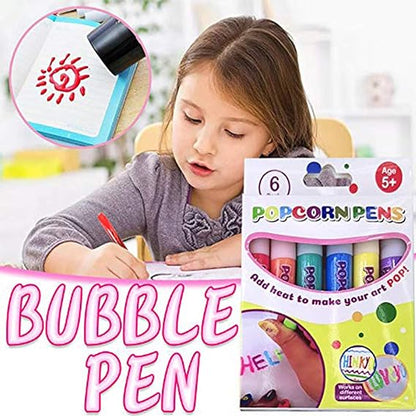 🖍️ Christmas Hot Sale 50% OFF🎁🍿 Magic Popcorn Pens – Heat to Puff Up 3D Art for Kids Crafts