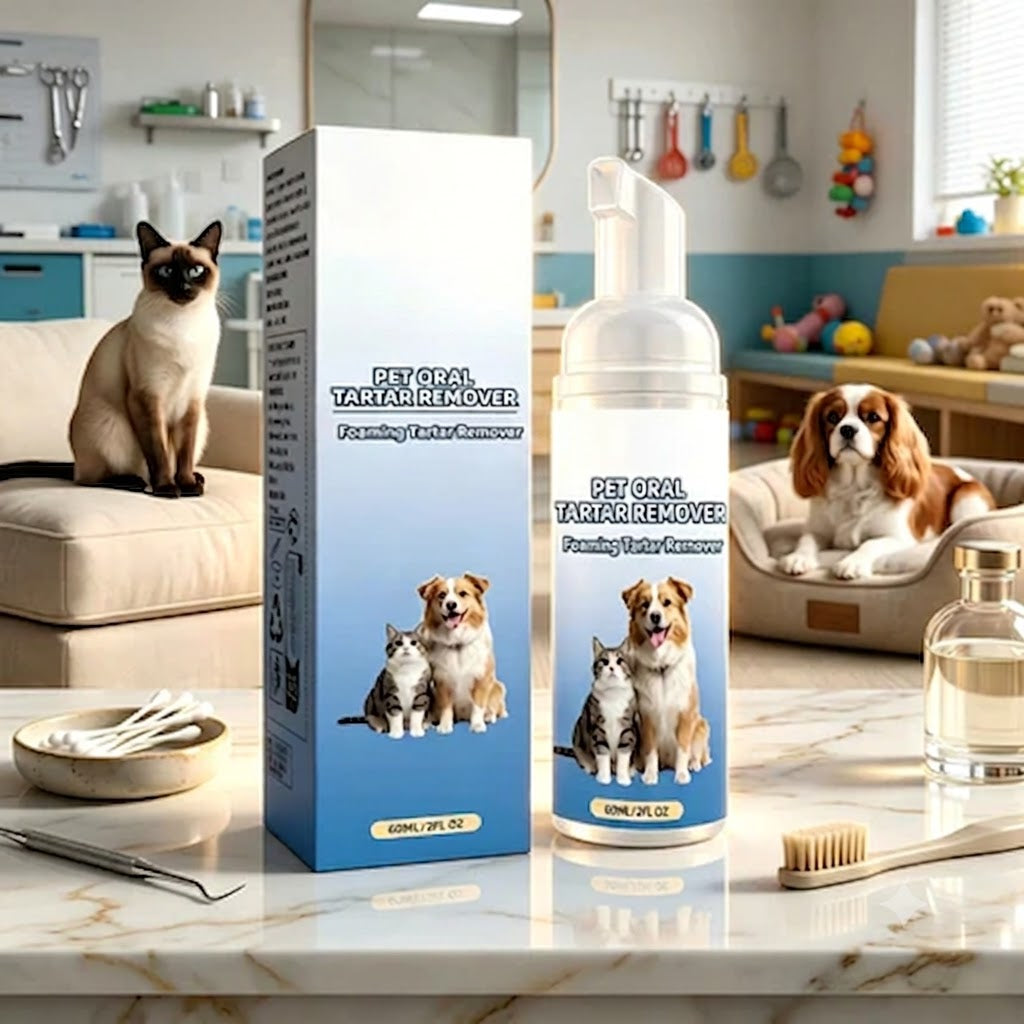 🤢 Fix Dog Stinky Breath Instantly! Vet-Approved Dog & Cat Teeth Cleaning Foam (🔥Save 50% Today)