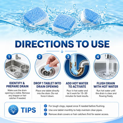 💥Last Day 50% OFF! 🫧Anti-Clogging & Odor Remover Drain Cleaning Sheets