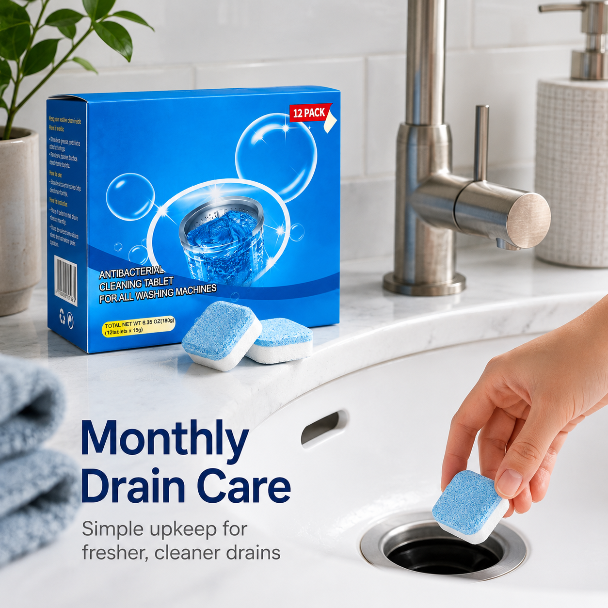 💥Last Day 50% OFF! 🫧Anti-Clogging & Odor Remover Drain Cleaning Sheets