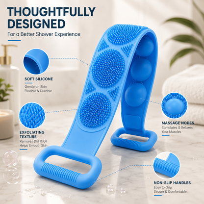 🚫 Stop Struggling to Reach Your Back! Anti-Acne Double-Sided Silicone Scrubbers (🔥Buy 1 Get 1 FREE)