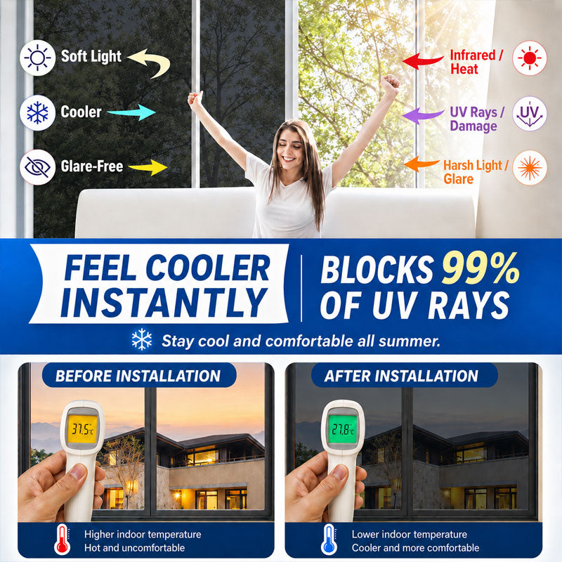 ⏰LIMITED TIME 50% OFF! 🏠 One-Way Mirror Window Film – Heat Control & UV Protection