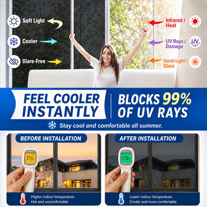 ⏰LIMITED TIME 50% OFF! 🏠 One-Way Mirror Window Film – Heat Control & UV Protection