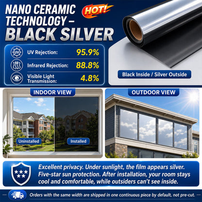 ⏰LIMITED TIME 50% OFF! 🏠 One-Way Mirror Window Film – Heat Control & UV Protection