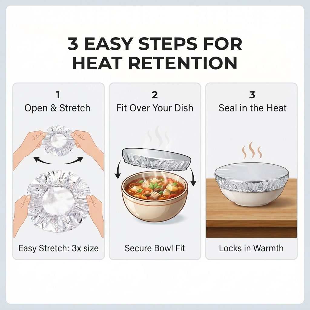 AEXZR® Reusable Elastic Heat-Lock Foil Covers 🍱⏰Today: Buy 3 Get 2 FREE🔥