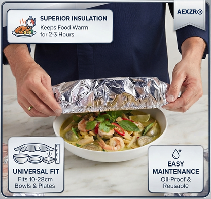 AEXZR® Reusable Elastic Heat-Lock Foil Covers 🍱⏰Today: Buy 3 Get 2 FREE🔥