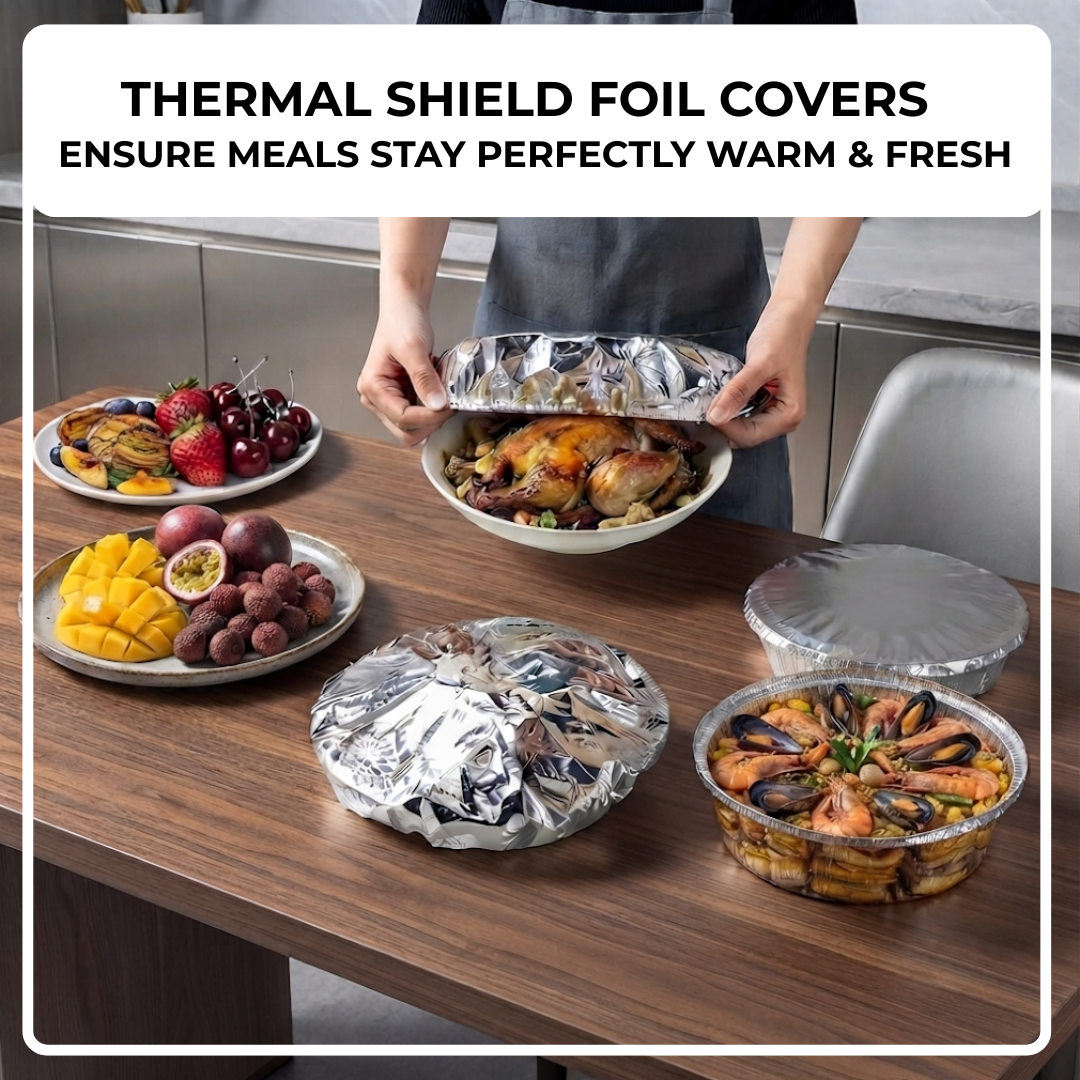 AEXZR® Reusable Elastic Heat-Lock Foil Covers 🍱⏰Today: Buy 3 Get 2 FREE🔥
