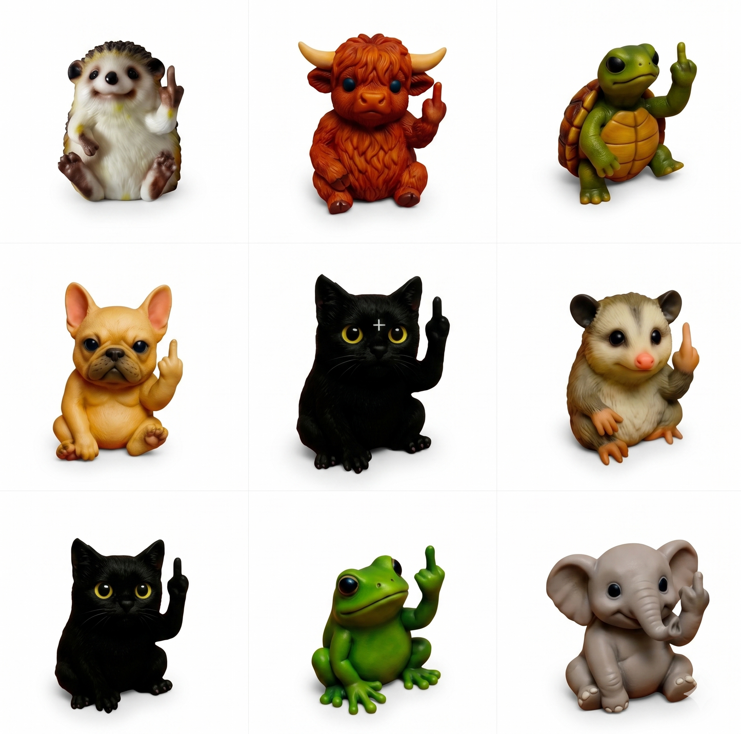 🎁Funny Resin Middle Finger Animal Ornament