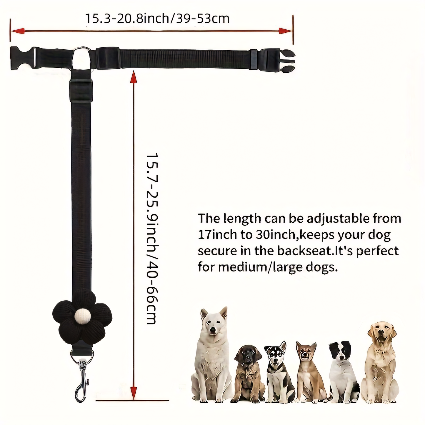🐕 Protect Your Pup on Every Road Trip!🚗 Universal Fit Dog Car Seatbelt – Drive Safe