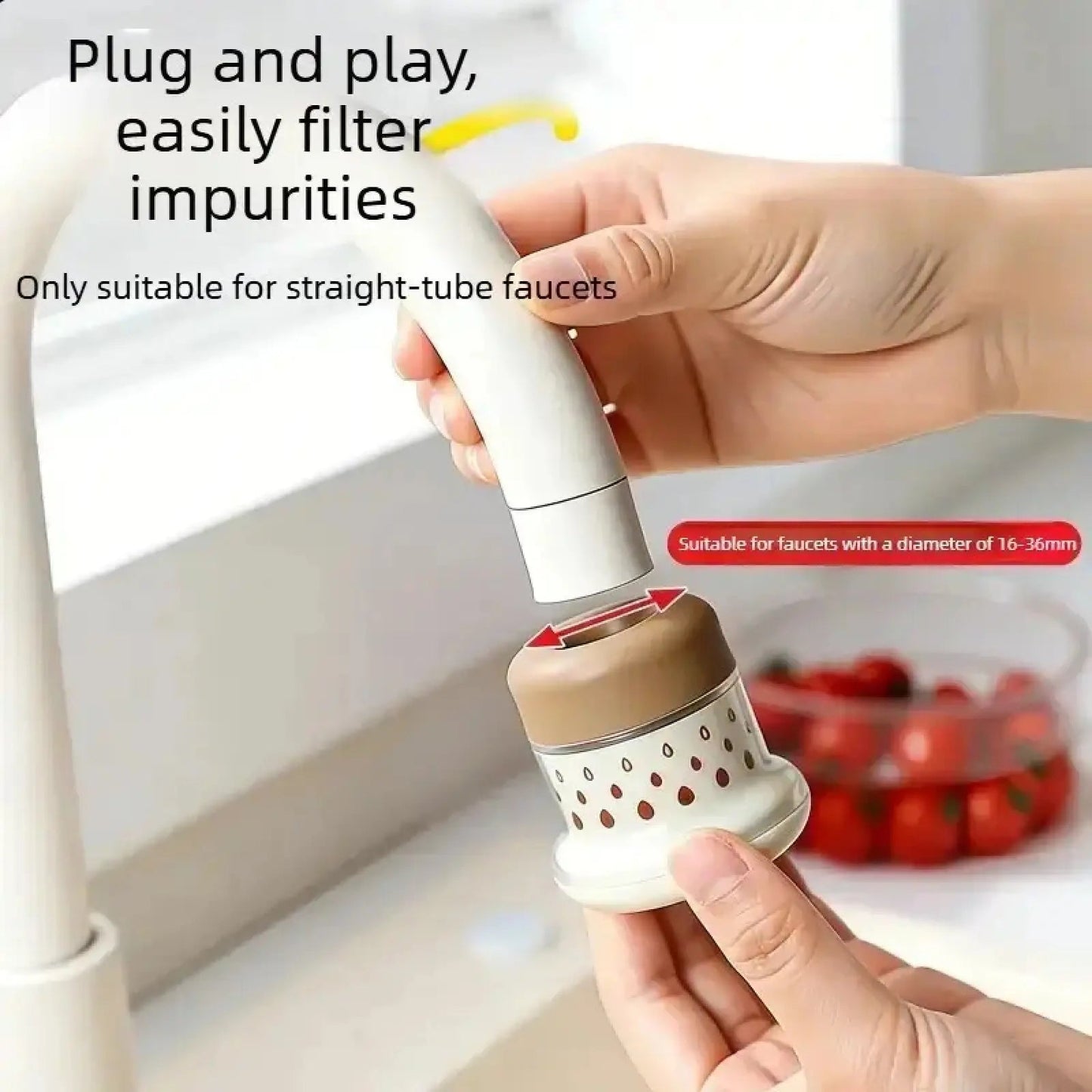 Minimalist Fresh Water Tap Filter for Home Use - Multi-Layer Filtration Purifier Tap for Kitchen Vegetable Washing, Splash Guard