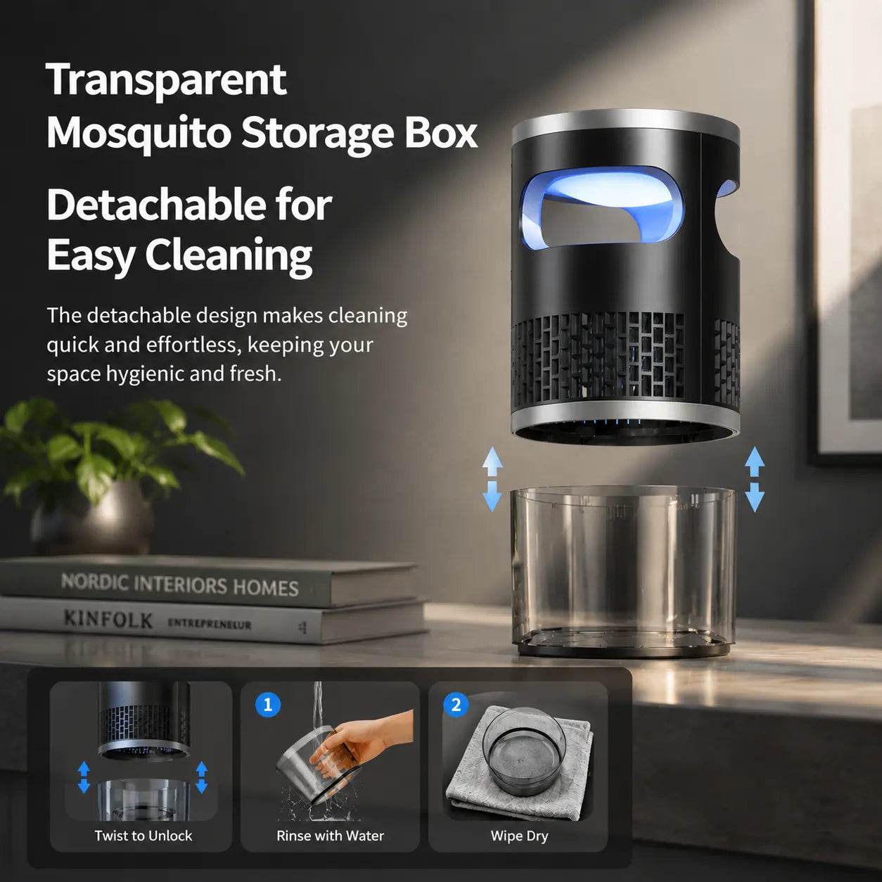 🚫 🦟No More Buzzing! Whisper-Quiet Non-Zapper Insect Trap (🔥50% OFF Today Only)
