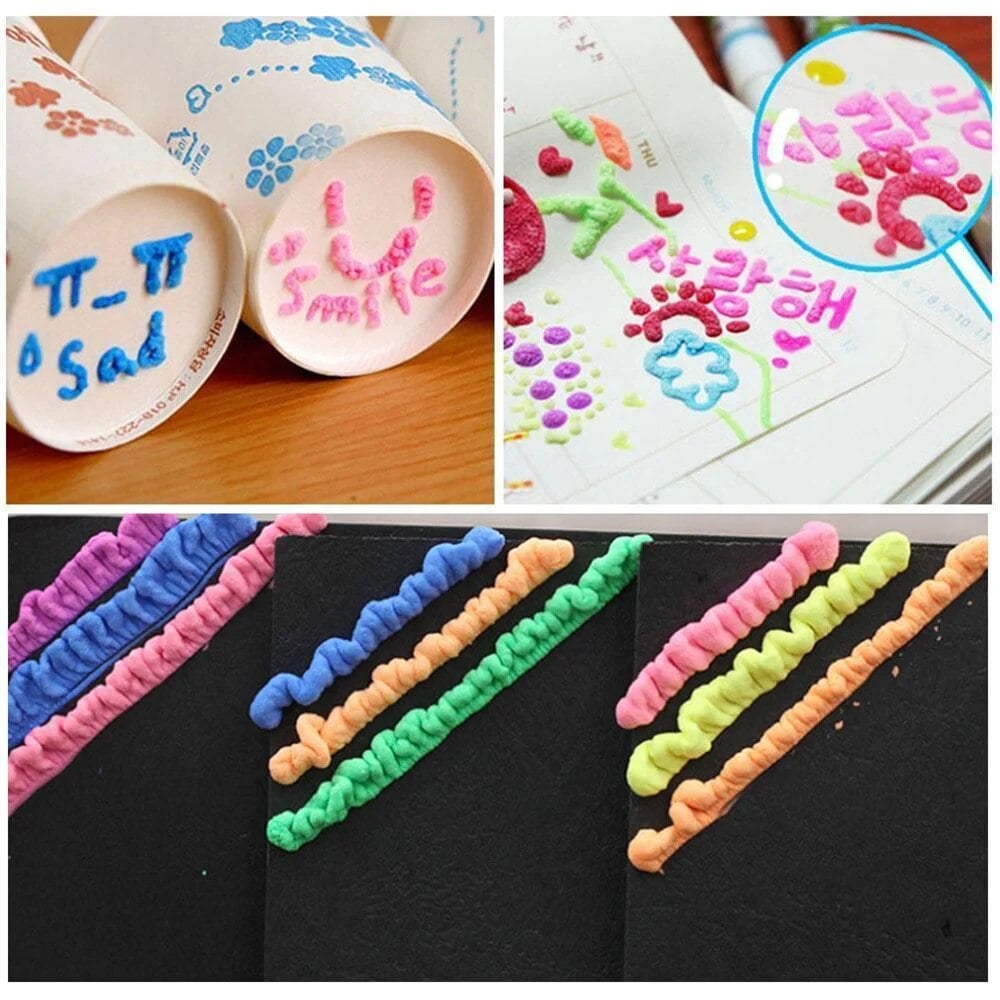 🖍️ Christmas Hot Sale 50% OFF🎁🍿 Magic Popcorn Pens – Heat to Puff Up 3D Art for Kids Crafts