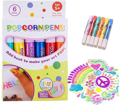 🖍️ Christmas Hot Sale 50% OFF🎁🍿 Magic Popcorn Pens – Heat to Puff Up 3D Art for Kids Crafts