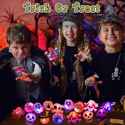 🔥🎃Spooky Season Hot Sale 49% OFF‼️✨LED Light Halloween Glowing Ring 💍|✨Best Candy Alternative! 👻