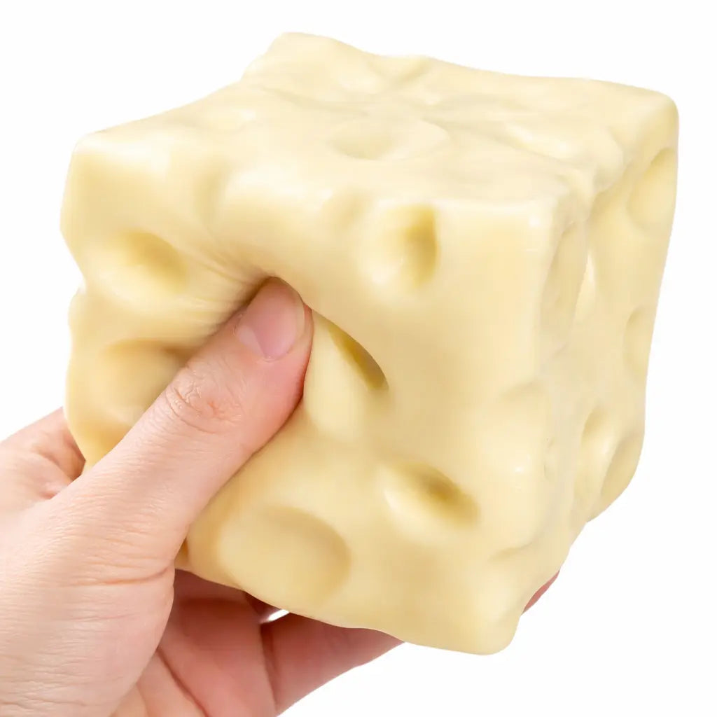 Cheese Squeeze Toy 2 Styles Slow Rebound High Toughness Stress Relief Fidget Toy for Adults Party Favors Soft Sensory Toy Portable Relaxation Gift Cute Cheese Shape Pinch Toy