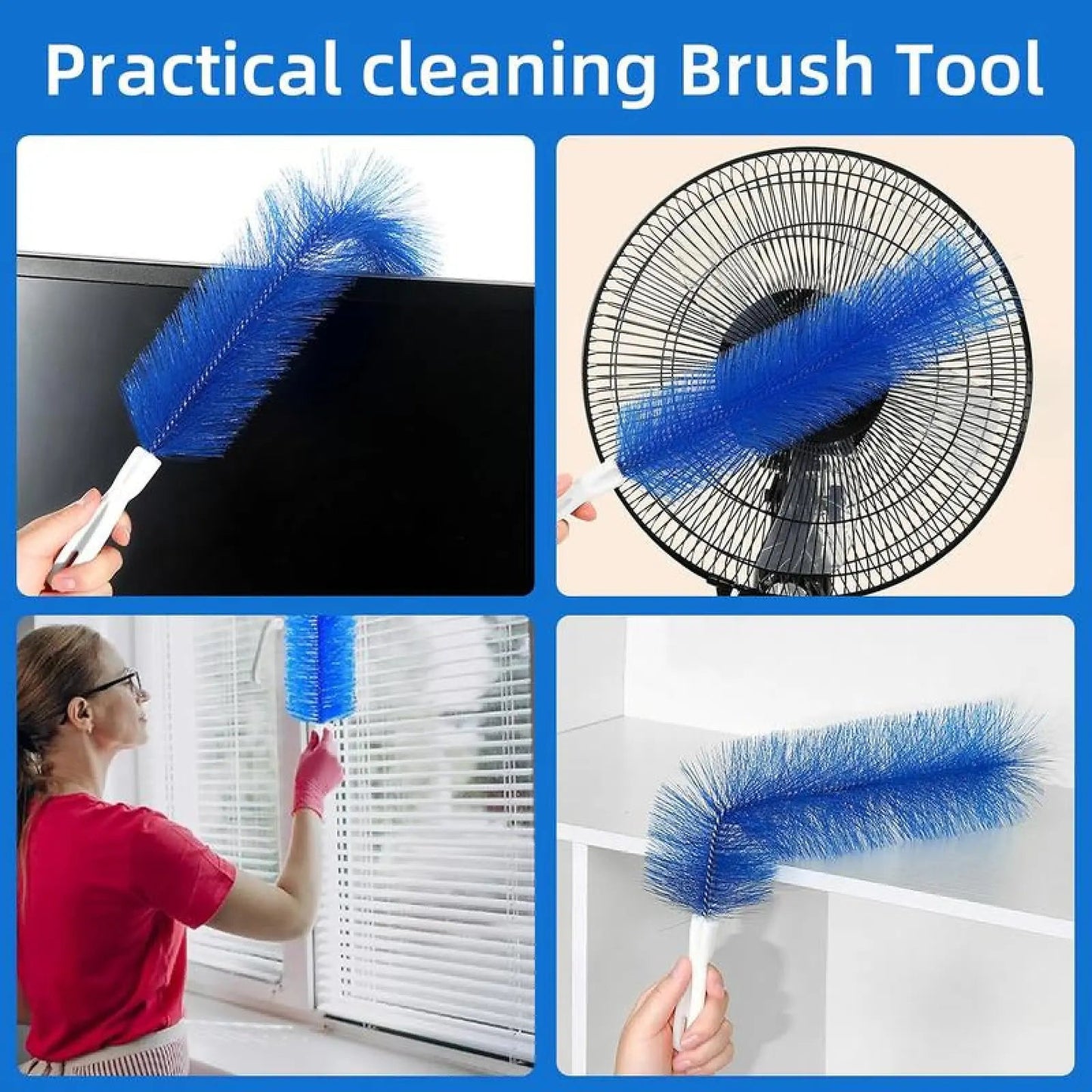 3 Counts Fan Cleaning Brush, Dust Removal Brush, Cleaning Brush, Bendable Microfiber Head, Reusable Dust Collector, Washable, Suitable for Ceiling Fan Blades (3 Pieces)