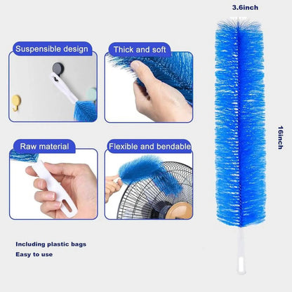 3 Counts Fan Cleaning Brush, Dust Removal Brush, Cleaning Brush, Bendable Microfiber Head, Reusable Dust Collector, Washable, Suitable for Ceiling Fan Blades (3 Pieces)