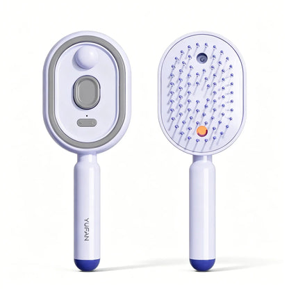Electric Spray Air Cushion Massage Comb – Self-Cleaning, Anti-Tangle, Anti-Static, Volumizing Hair Brush with Essential Oil Mist Aromatherapy for Hair Care