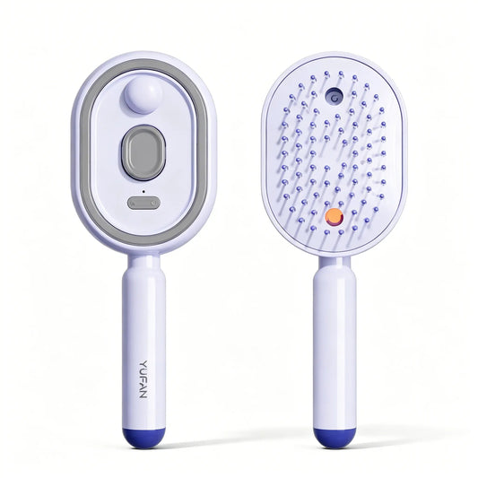 Electric Spray Air Cushion Massage Comb – Self-Cleaning, Anti-Tangle, Anti-Static, Volumizing Hair Brush with Essential Oil Mist Aromatherapy for Hair Care