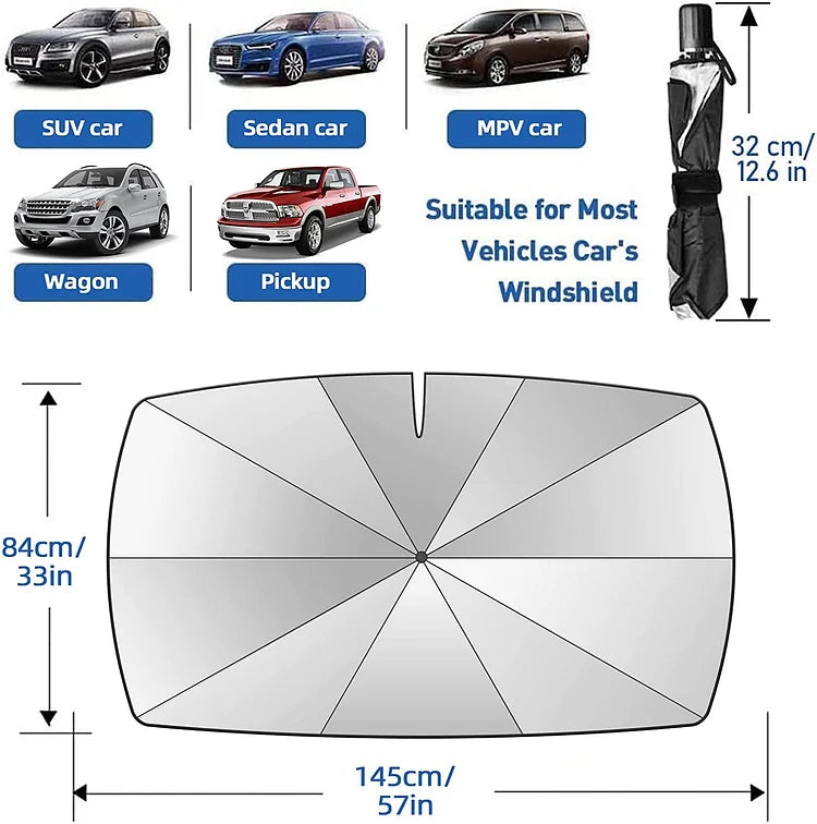 🌞 Last Day 50% OFF! 🌈 Foldable Car Windshield Sun Shade Umbrella