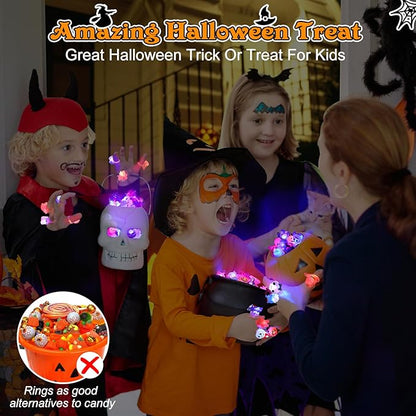 🔥🎃Spooky Season Hot Sale 49% OFF‼️✨LED Light Halloween Glowing Ring 💍|✨Best Candy Alternative! 👻