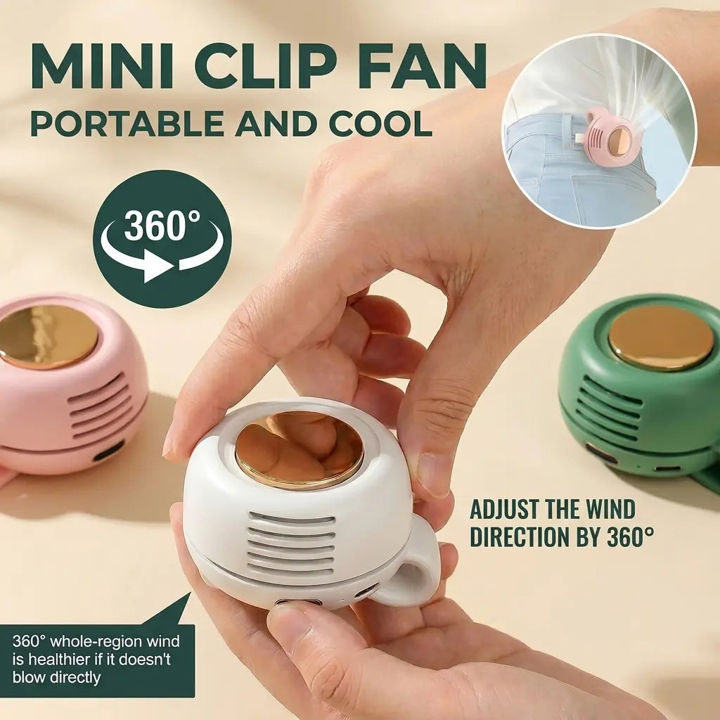 ⏰🔥Last Day 50% OFF! 🏠Hands-Free Bladeless Waist Clip Fan for Outdoor & Work