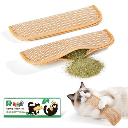 🌿Interactive Catnip Chew Toy | 6000mg Organic Catnip, Soft Sisal Scratching Kicker Toy for Indoor Kittens ✨