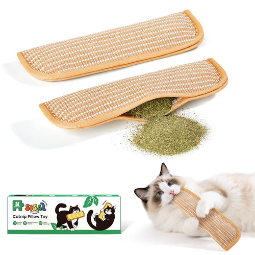 🌿Interactive Catnip Chew Toy | 6000mg Organic Catnip, Soft Sisal Scratching Kicker Toy for Indoor Kittens ✨
