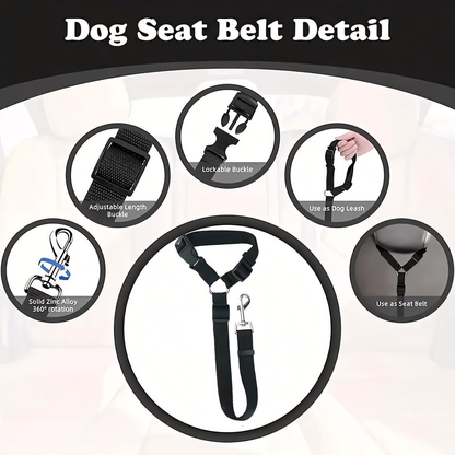 🐕 Protect Your Pup on Every Road Trip!🚗 Universal Fit Dog Car Seatbelt – Drive Safe
