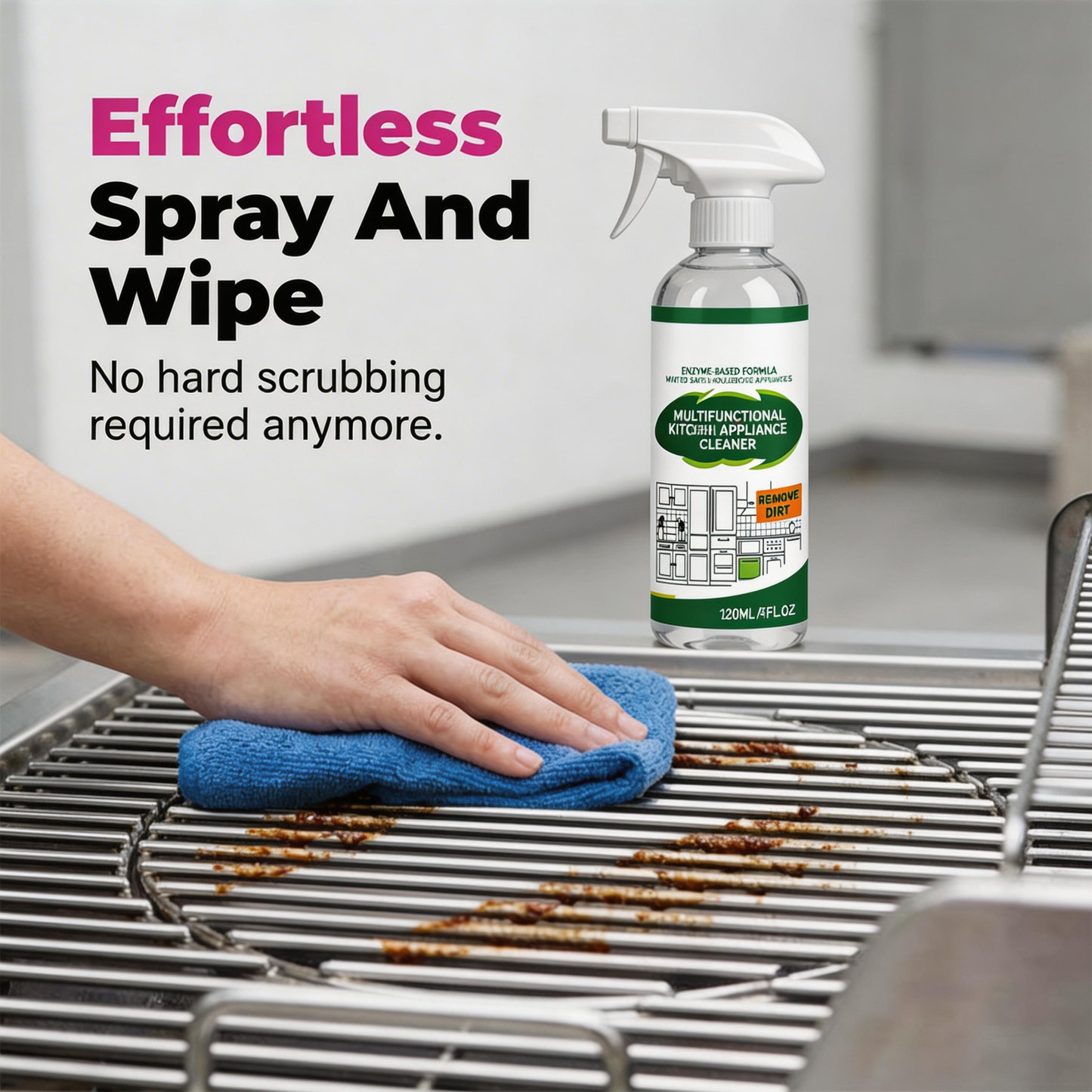 🍳 Say Goodbye to Tough Kitchen Grease!⚡ Just Spray, Wait & Wipe Away Grease! ✨