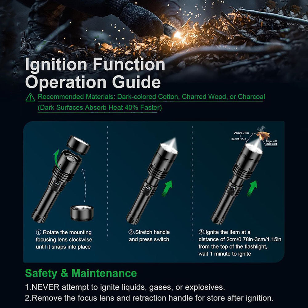 🔦2026 New Tactical Survival Flashlight｜2M+ Sold, 80X Brightness, 120H Runtime, Military‑Grade COB LED🏆