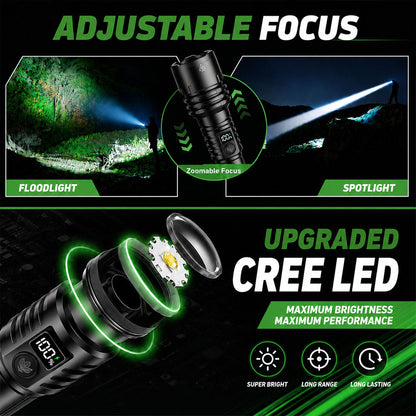 🔦2026 New Tactical Survival Flashlight｜2M+ Sold, 80X Brightness, 120H Runtime, Military‑Grade COB LED🏆