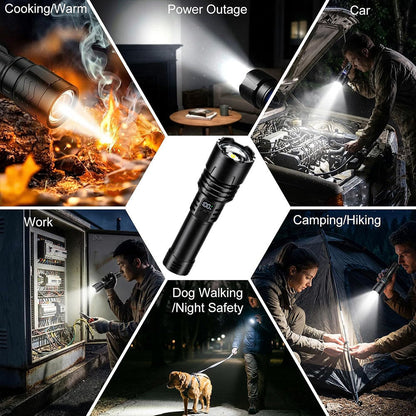 🔦2026 New Tactical Survival Flashlight｜2M+ Sold, 80X Brightness, 120H Runtime, Military‑Grade COB LED🏆