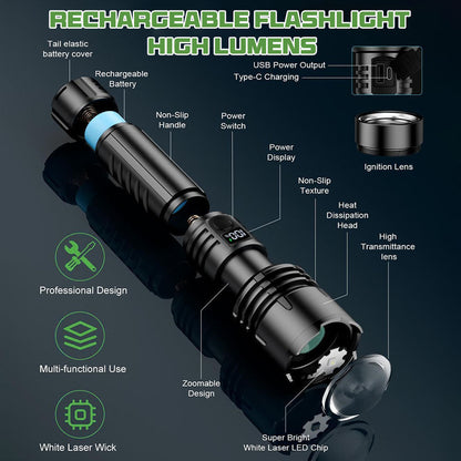 🔦2026 New Tactical Survival Flashlight｜2M+ Sold, 80X Brightness, 120H Runtime, Military‑Grade COB LED🏆