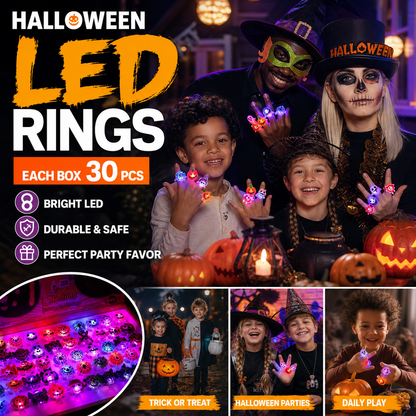 🔥🎃Spooky Season Hot Sale 49% OFF‼️✨LED Light Halloween Glowing Ring 💍|✨Best Candy Alternative! 👻