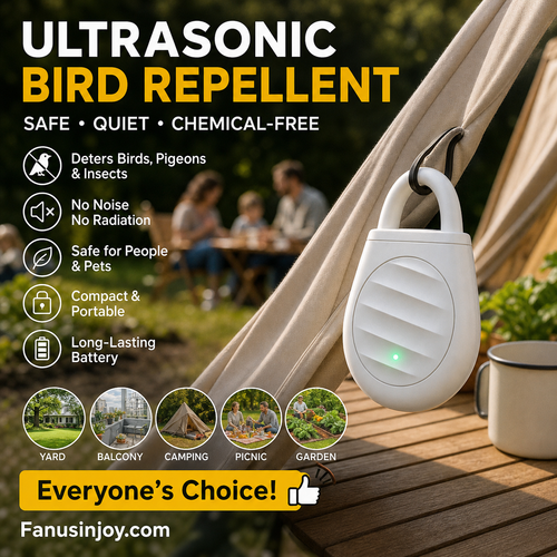 🐦 No More Trouble from Birds & Pests! 🍃✨ Pocket-Sized Ultrasonic Repeller Keychain!