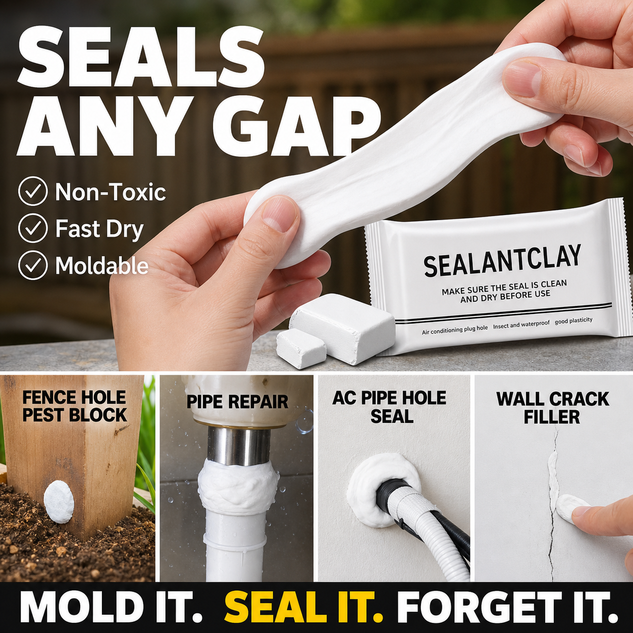 ❌ Stop Rats & Bugs! Waterproof Hole Sealing Clay Putty (🔥Buy 20 PCS & Get 50% OFF)