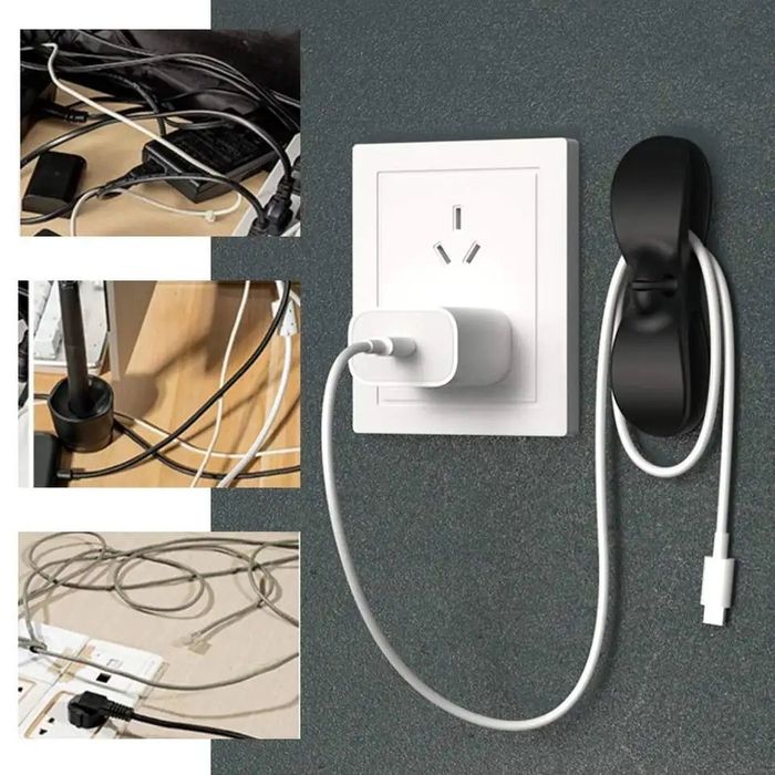 ⚡LAST DAY 50% OFF! Adhesive Cable Clips · 35K+ Sold! Strong Stick-On ABS, Safe Curve, Universal Kitchen Cable Organizer 🔌🧹