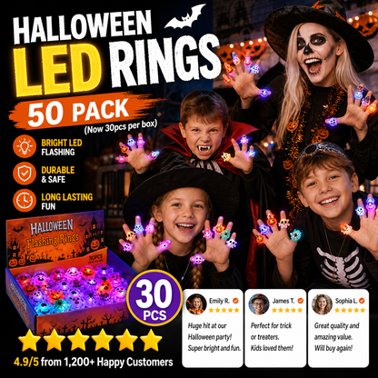🔥🎃Spooky Season Hot Sale 49% OFF‼️✨LED Light Halloween Glowing Ring 💍|✨Best Candy Alternative! 👻