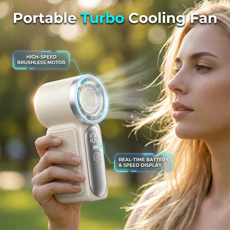 🥳2026 HOT SALE 50% OFF!🥳💨❄️  Pocket-Sized Turbo Handheld Fan with LED Display