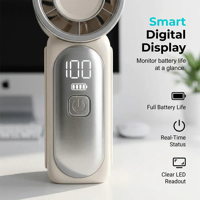 🥳2026 HOT SALE 50% OFF!🥳💨❄️  Pocket-Sized Turbo Handheld Fan with LED Display