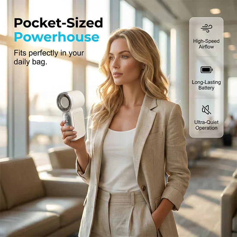 🥳2026 HOT SALE 50% OFF!🥳💨❄️  Pocket-Sized Turbo Handheld Fan with LED Display
