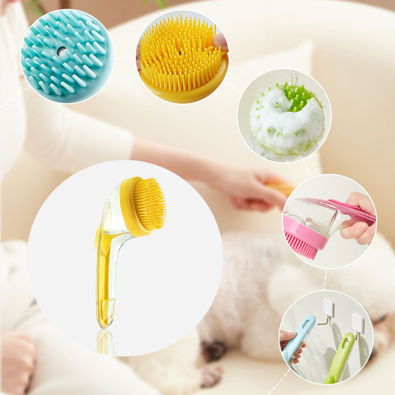 🐾 The Pet Bathing Hack Every Dog Owner Needs!🐶🐱Pet Bath Brush with Built-In Shampoo Dispenser🧼