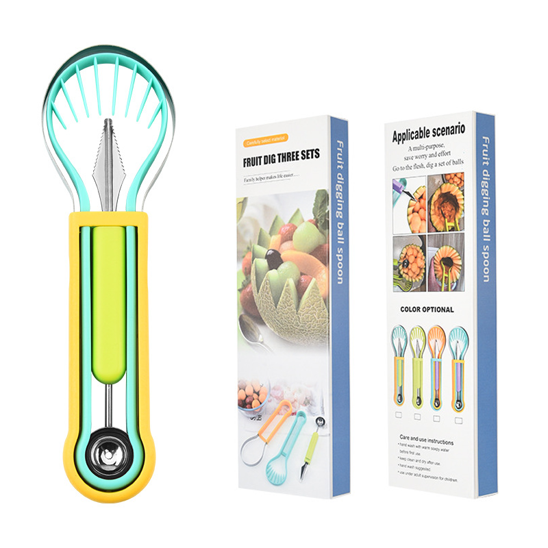 🍉3-in-1 Magic Melon Baller & Carver Set (⏰65% OFF & Buy 2 Get 1 FREE)