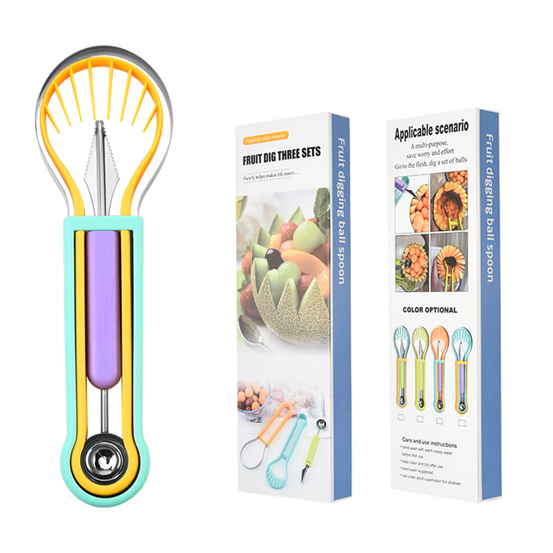 🍉3-in-1 Magic Melon Baller & Carver Set (⏰65% OFF & Buy 2 Get 1 FREE)