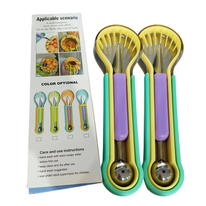 🍉3-in-1 Magic Melon Baller & Carver Set (⏰65% OFF & Buy 2 Get 1 FREE)