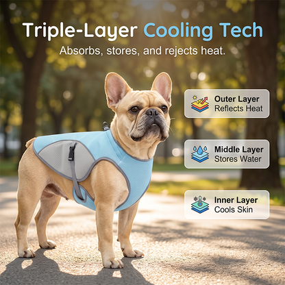 ☀️ Beat the Summer Heat! Instant Chill Dog Cooling Vest with Built-in Harness (⏰Save 50%)