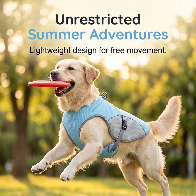 ☀️ Beat the Summer Heat! Instant Chill Dog Cooling Vest with Built-in Harness (⏰Save 50%)