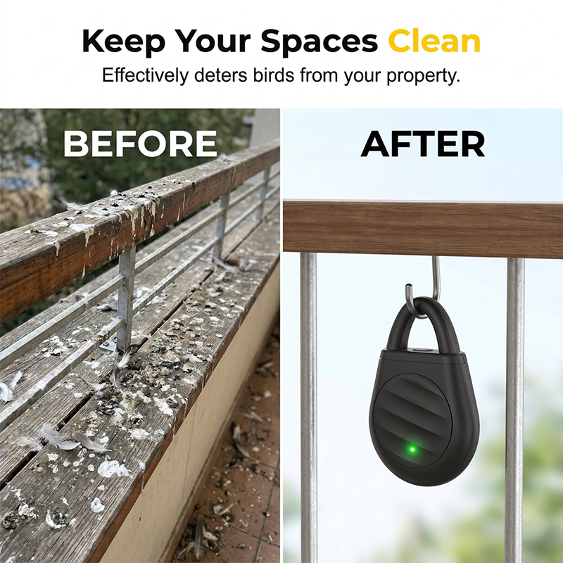🐦 No More Trouble from Birds & Pests! 🍃✨ Pocket-Sized Ultrasonic Repeller Keychain!