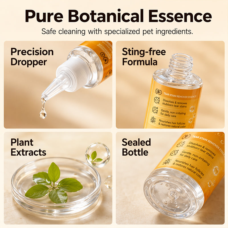 🐱 Wipe Away Crusty Eye Stains Safely!🐶Gentle Pet Eye Stain Remover Essence Nourishing Drops